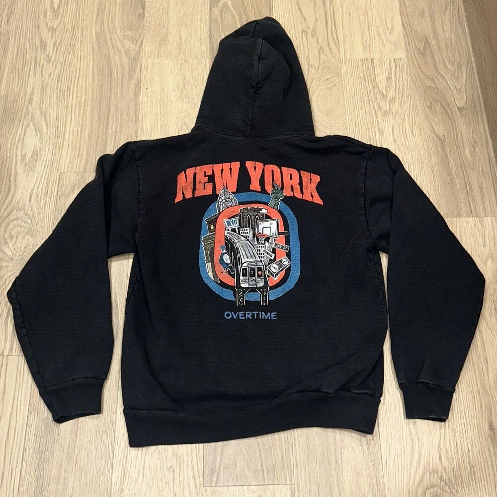 Overtime Basketball Hoodie New York Knicks Heavyweight Mens Medium